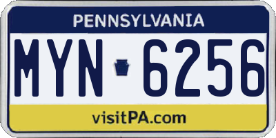 PA license plate MYN6256