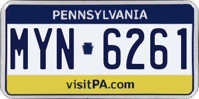 PA license plate MYN6261