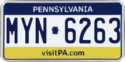 PA license plate MYN6263
