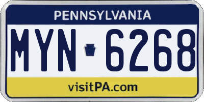 PA license plate MYN6268