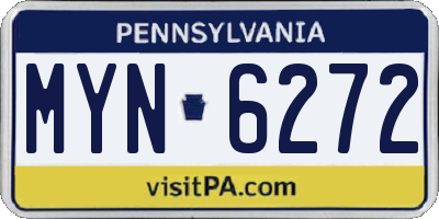 PA license plate MYN6272