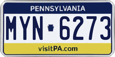 PA license plate MYN6273