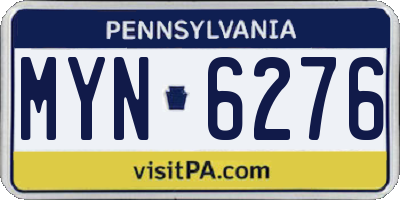 PA license plate MYN6276