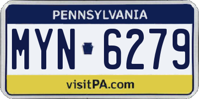 PA license plate MYN6279