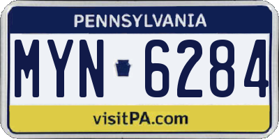 PA license plate MYN6284