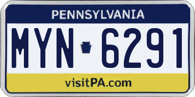 PA license plate MYN6291