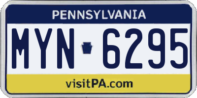 PA license plate MYN6295