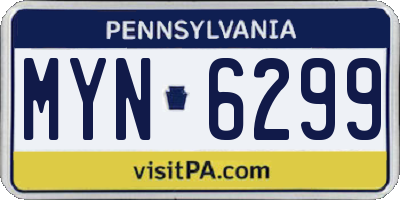 PA license plate MYN6299