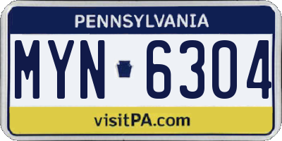 PA license plate MYN6304