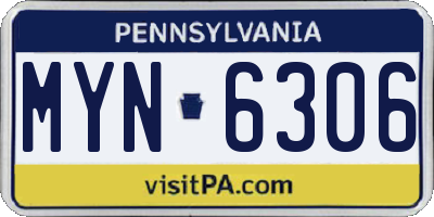 PA license plate MYN6306