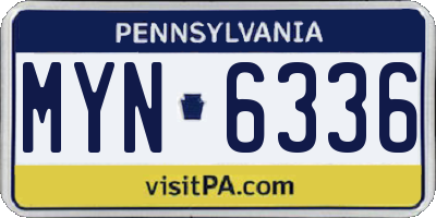 PA license plate MYN6336