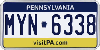 PA license plate MYN6338