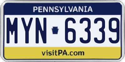 PA license plate MYN6339