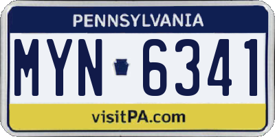PA license plate MYN6341