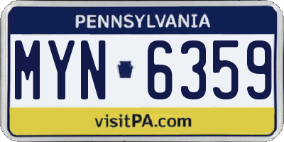 PA license plate MYN6359