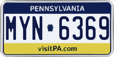 PA license plate MYN6369