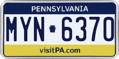 PA license plate MYN6370