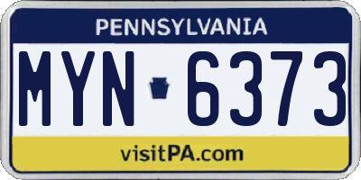 PA license plate MYN6373