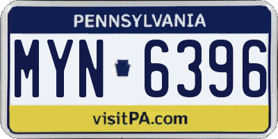 PA license plate MYN6396