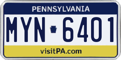 PA license plate MYN6401