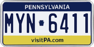 PA license plate MYN6411