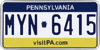 PA license plate MYN6415