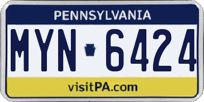 PA license plate MYN6424