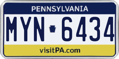 PA license plate MYN6434