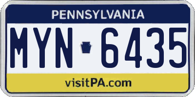 PA license plate MYN6435