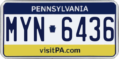 PA license plate MYN6436