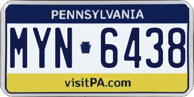 PA license plate MYN6438