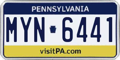 PA license plate MYN6441