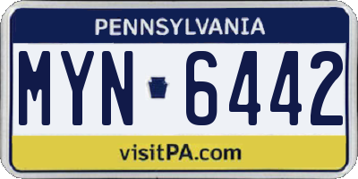 PA license plate MYN6442