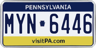 PA license plate MYN6446