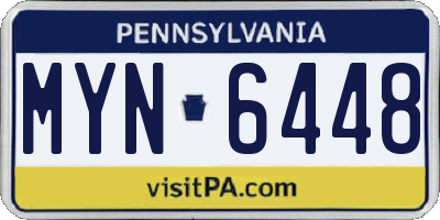 PA license plate MYN6448