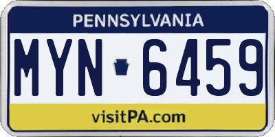 PA license plate MYN6459
