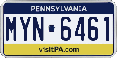 PA license plate MYN6461