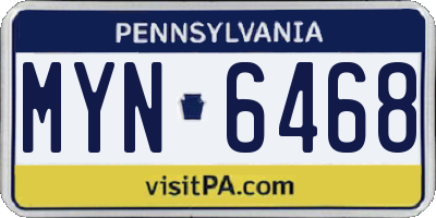 PA license plate MYN6468