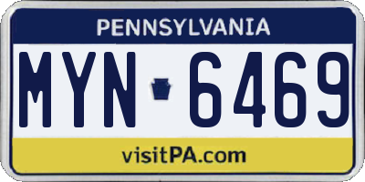 PA license plate MYN6469