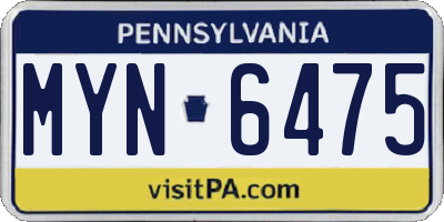 PA license plate MYN6475