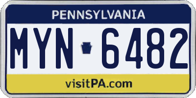 PA license plate MYN6482