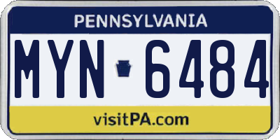 PA license plate MYN6484