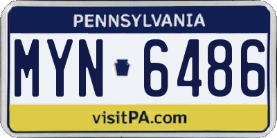 PA license plate MYN6486