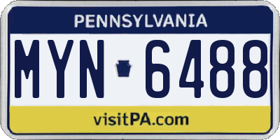PA license plate MYN6488
