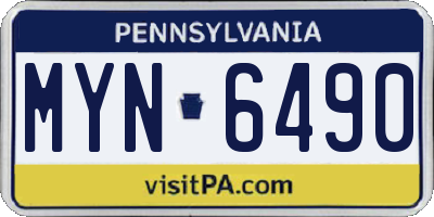 PA license plate MYN6490