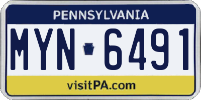 PA license plate MYN6491