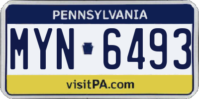 PA license plate MYN6493