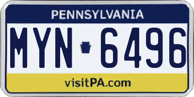 PA license plate MYN6496