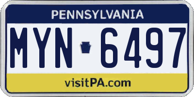 PA license plate MYN6497