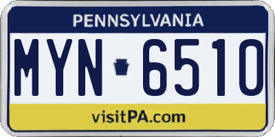 PA license plate MYN6510